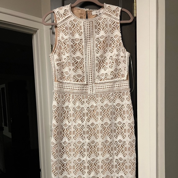 white lace puffy dress Baltic Born Womens Aspen Smocked Lace Maxi Dress | Off White